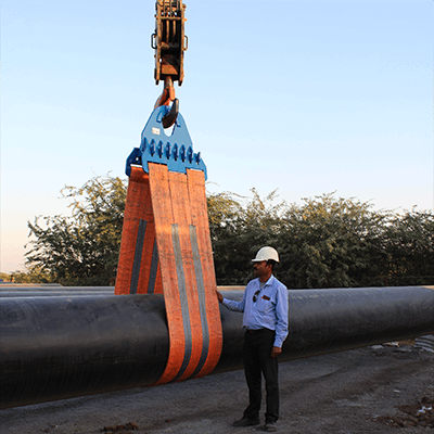 pipeline lowering belts